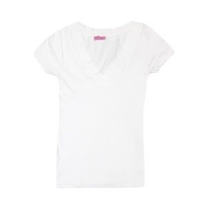 ZENANA White V-Neck Short Sleeve Top